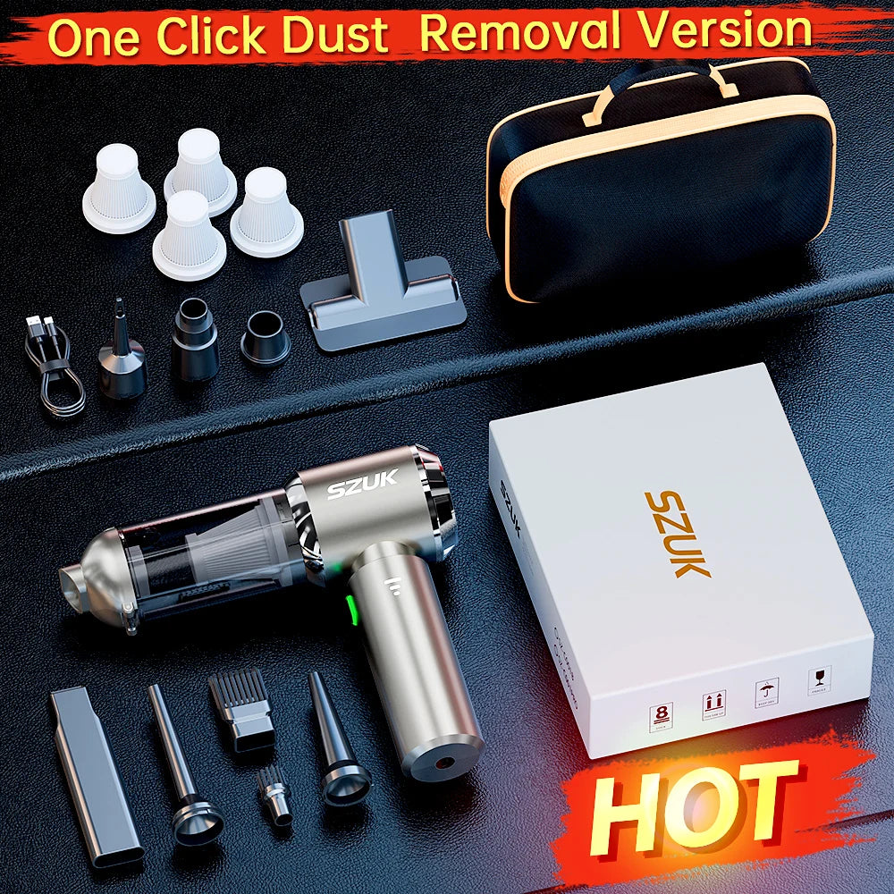 SZUK Mini Car Vacuum Cleaner 985000Pa Strong Suction Cleaning Machine Powerful Wireless Handheld Portable Vacuum Cleaner for Car