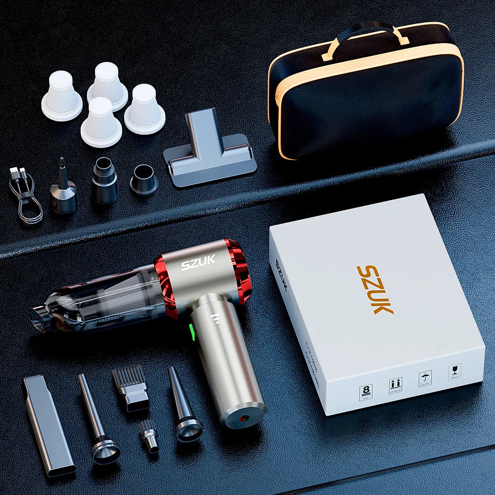 SZUK Mini Car Vacuum Cleaner 985000Pa Strong Suction Cleaning Machine Powerful Wireless Handheld Portable Vacuum Cleaner for Car