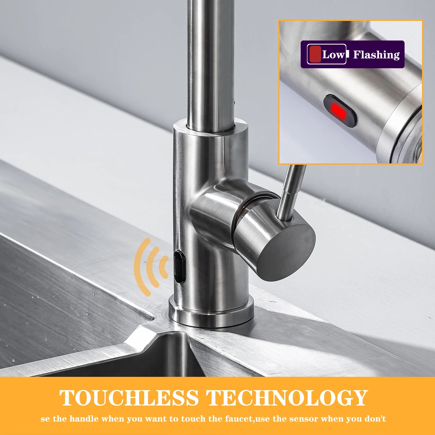 Smart Touchless Kitchen Faucets Crane For Sensor Kitchen Water Tap Sink Mixer Rotate Touchless Faucet Sensor Water Mixer