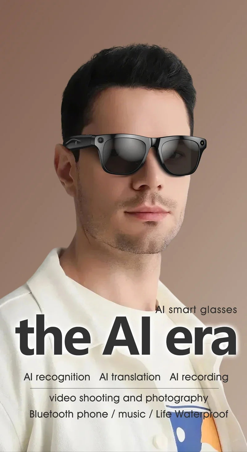 1080P HD Smart Glasses Color-changing Lens 800W Pixel Bluetooth AI GPT Camera Call Voice Assistant Translate Identify Objects