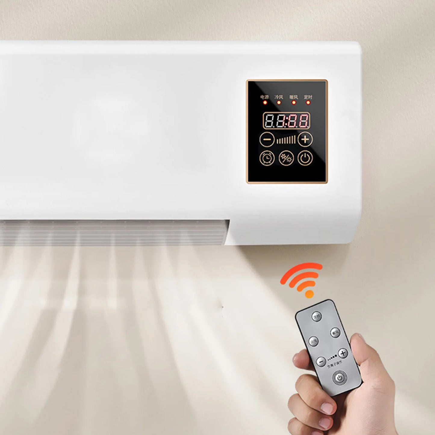 Air Conditioner Constant Temperature Heating Control Mini Wall Air Conditioner with Remote Control for Living Room