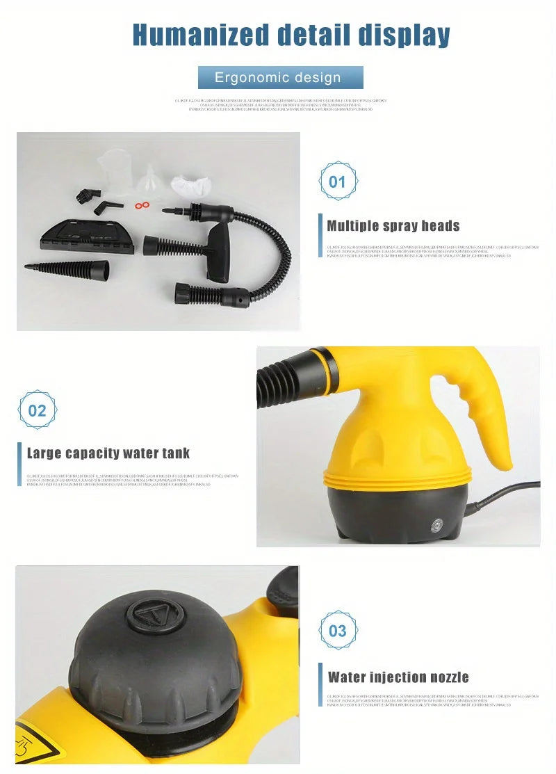 1000W High Temperature Steamer Steam Cleaner Hand-held Steam Cleaner,Suitable for Home, Kitchen, Bathroom, Car Cleaning Tools