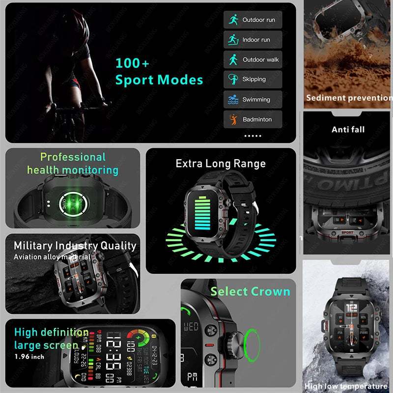 2025 For Xiaomi New Rugged Military GPS Smart Watch Men Bluetooth Call Health Monitoring AI Voice Sports Waterproof Smartwatches