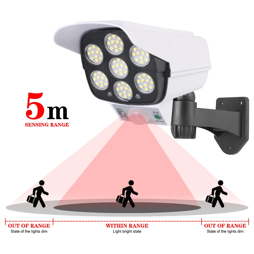 Solar Lights Smart Motion Sensor Lamps 3 Mode For Home Garden Illumination Outdoor Night Light 77LED IP65 Waterproof