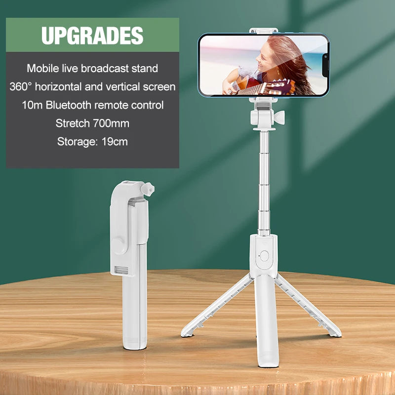 Bluetooth Cell Phone Selfie Stick Tripod Wireless Remote multifunctional Extendable Portable Phone Stand Live Streaming Video