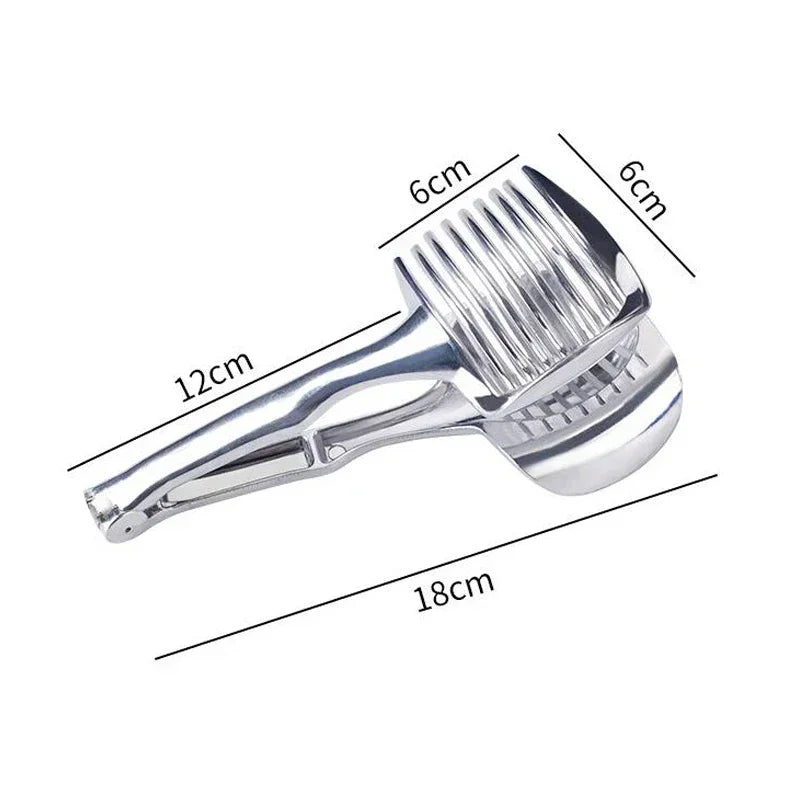 Stainless Steel Kitchen Handheld Orange Lemon Slicer Tomato Cutting Clip Fruit Slicer Onion Slicer KitchenItem Cutter Accessorie
