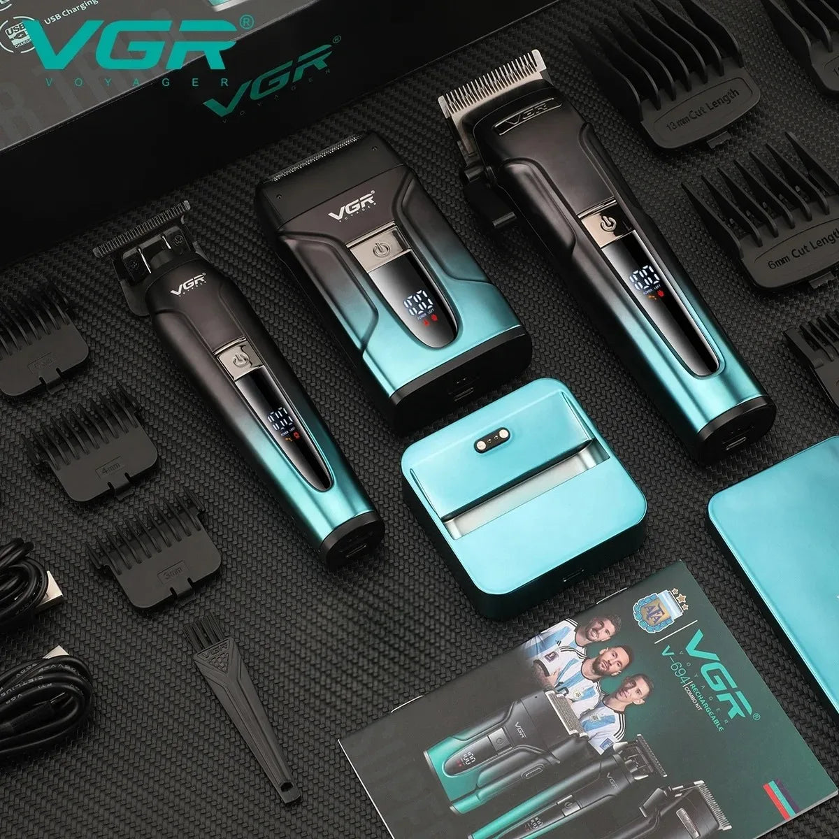 VGR Hair Trimmer Electric Shaver Professional Barber Clippers Beard Trimmer Hair Cutting Machine Haircut Trimmer for Men V-694