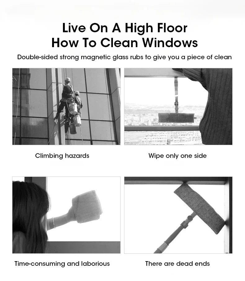 3-8mm Magnetic Window Cleaner Brush Double-Side Clean Wiper Glass Window Brush Cleaning Household Special Window Cleaning