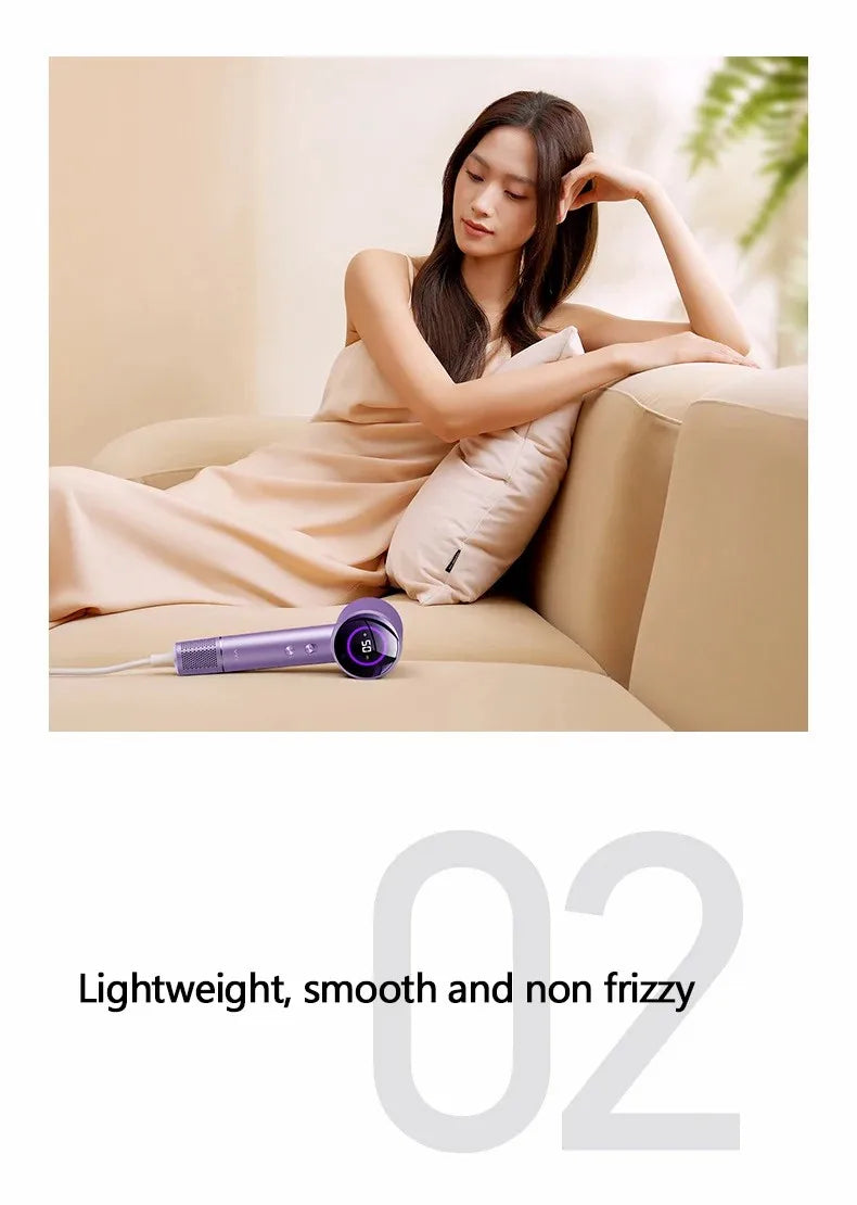 Hairdryer New high speed hair anion high speed hair dryer Hair LED display hair dryer with nozzle 110V 220V 1600W high power