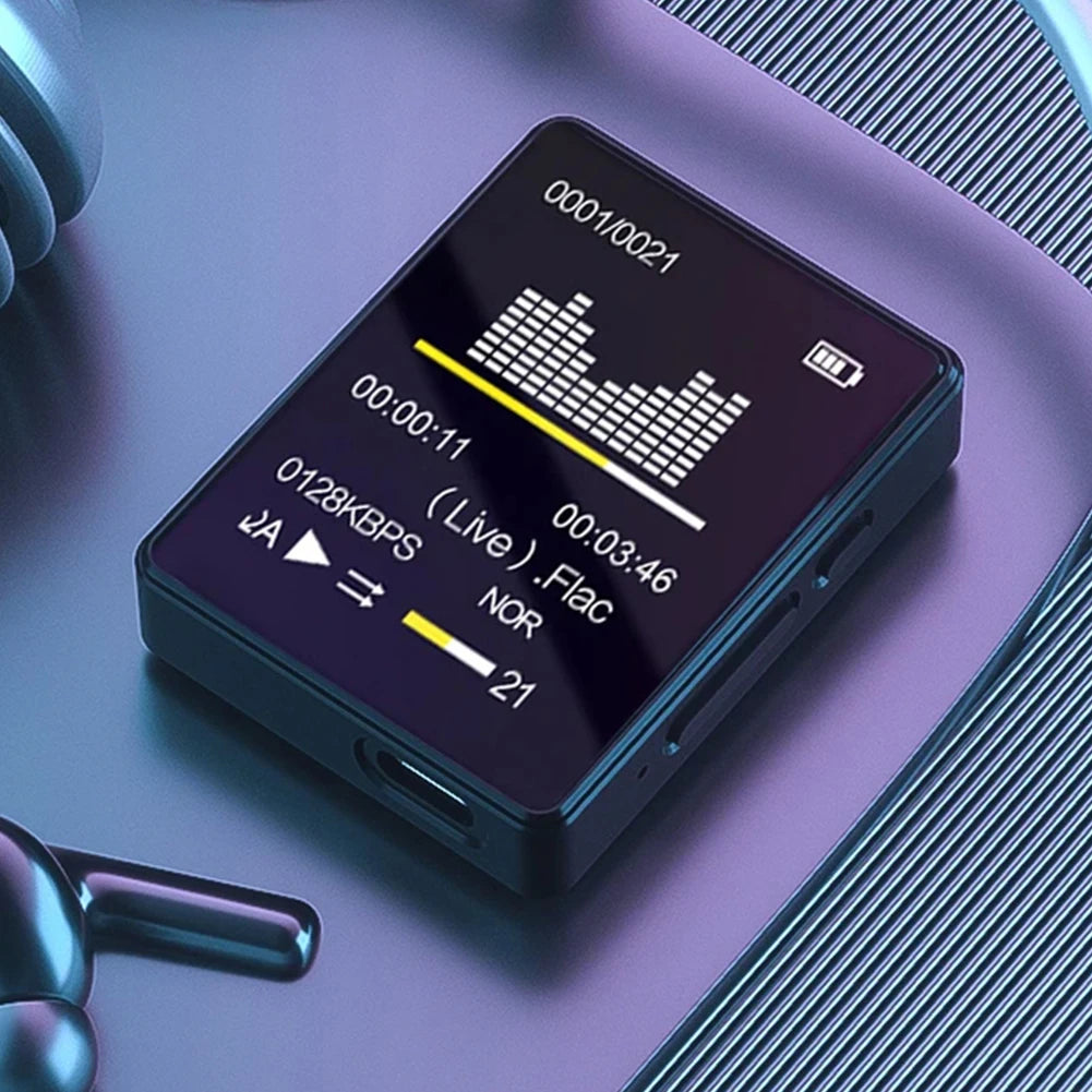 1.8-inch portable MP3 MP4 music player with Bluetooth 5.0 internal speaker compatible up to 128 Gb