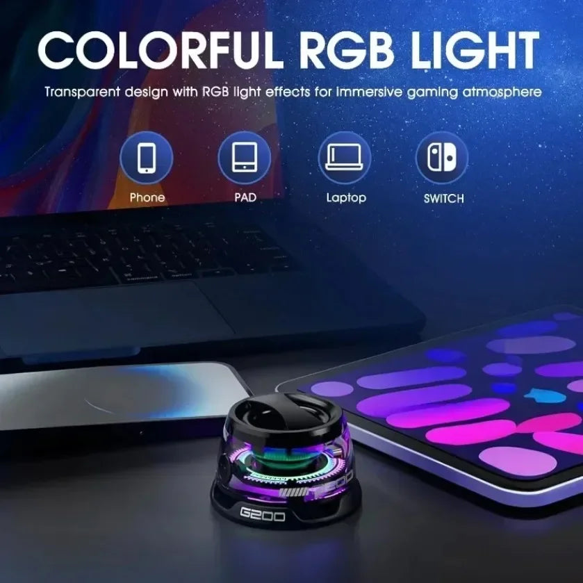 XIKCU Portable Bluetooth Speaker HECATE G200 RGB Lighting Magnetic Speaker BT5.3 Mini Sound Box 7 Hours Playback Phone Holder