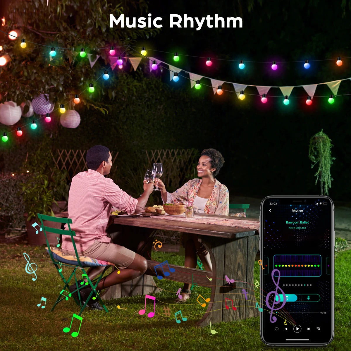 Smart LED String Lights USB Bluetooth Fairy Lights Camping Room Outdoor Garden Decor Garland Lamp Christmas Light 10M 50 Bulbs