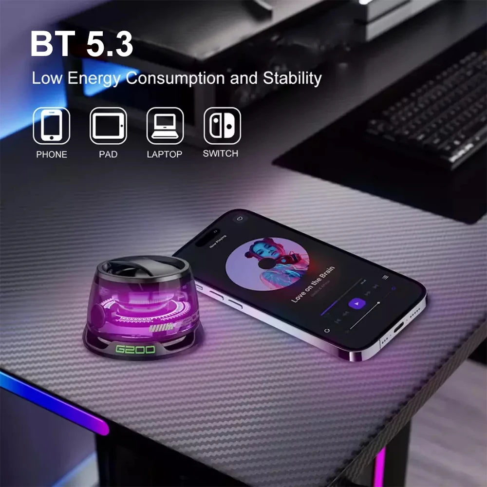 Multifunctional Bluetooth 5.3 Speaker Mini Speaker Portable Magnetic Speaker with RGB Color Light and Phone Holder for ios 2025