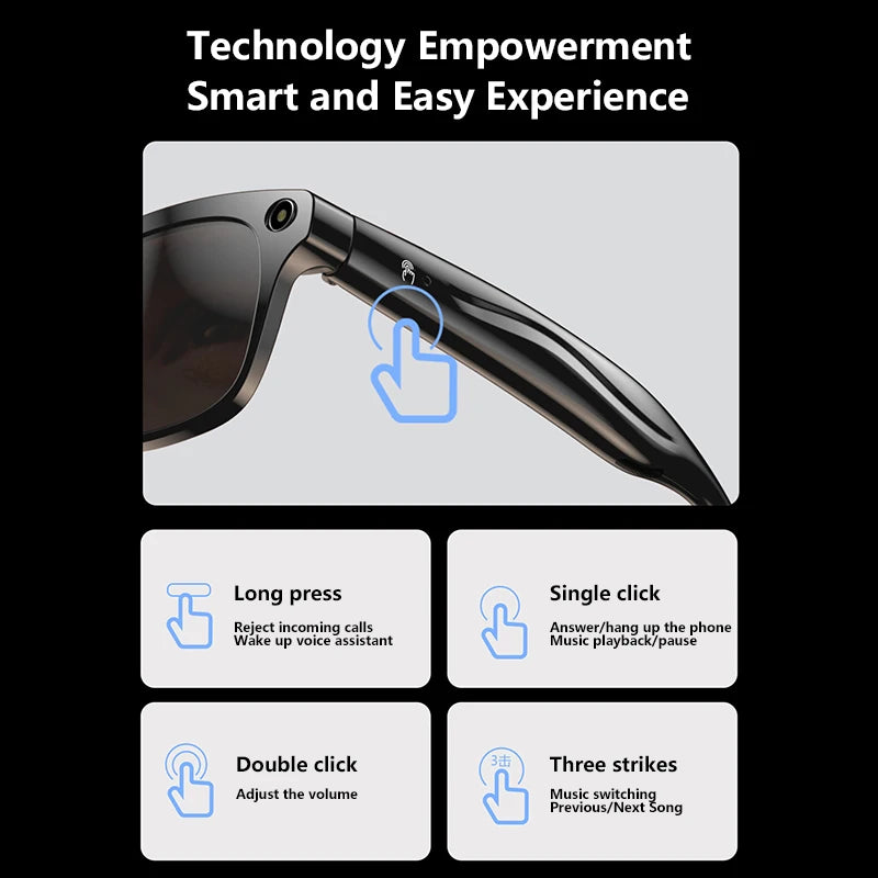 Xiaom 8K HD Smart Glasses Chat GPT 100MP Camera Bluetooth Call 260Mah Battery Voice Assistant Control Smart Glasses for Men