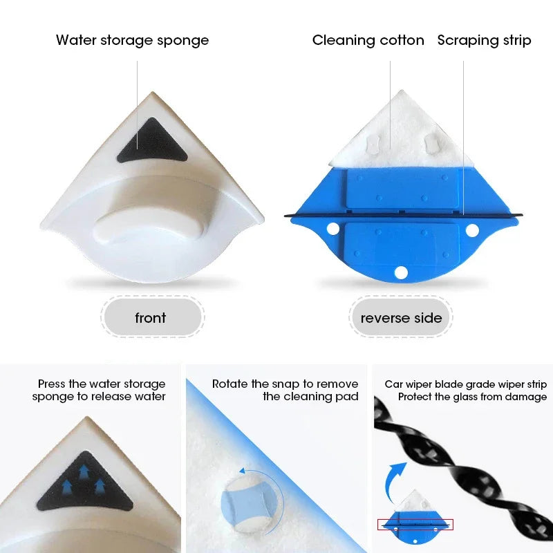 3-8mm Magnetic Window Cleaner Brush Double-Side Clean Wiper Glass Window Brush Cleaning Household Special Window Cleaning