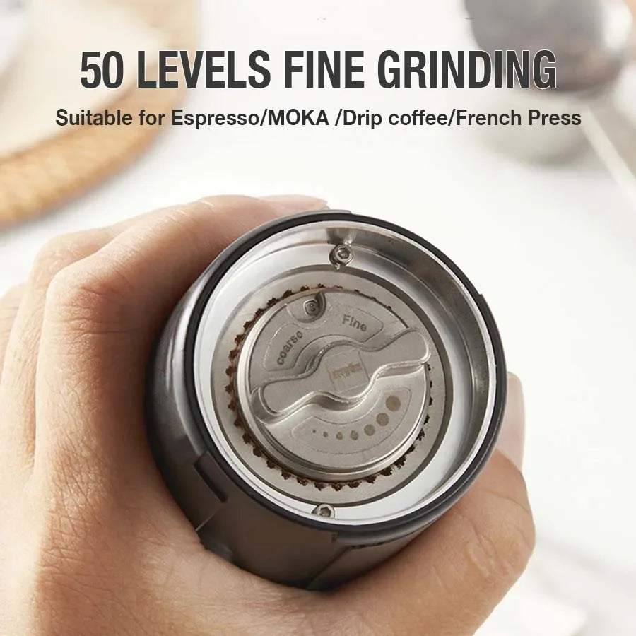 Electric Coffee Bean Grinder Small Grinder Stainless Steel Grinding Core Italian Hand Pour USB Rechargeable Coffee Grinder