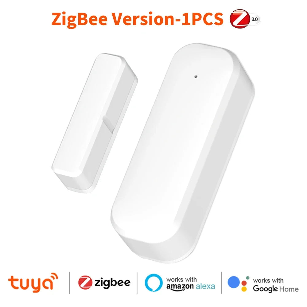 1-3pcs ZigBee Door Sensor Smart Home Window Entry Detector Tuya Smart Home Alarm System Voice Control Magnetic Security Sensor