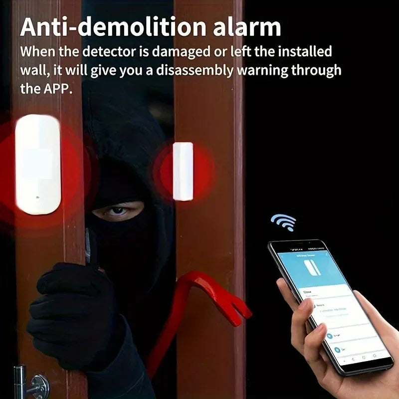 1-3pcs ZigBee Door Sensor Smart Home Window Entry Detector Tuya Smart Home Alarm System Voice Control Magnetic Security Sensor