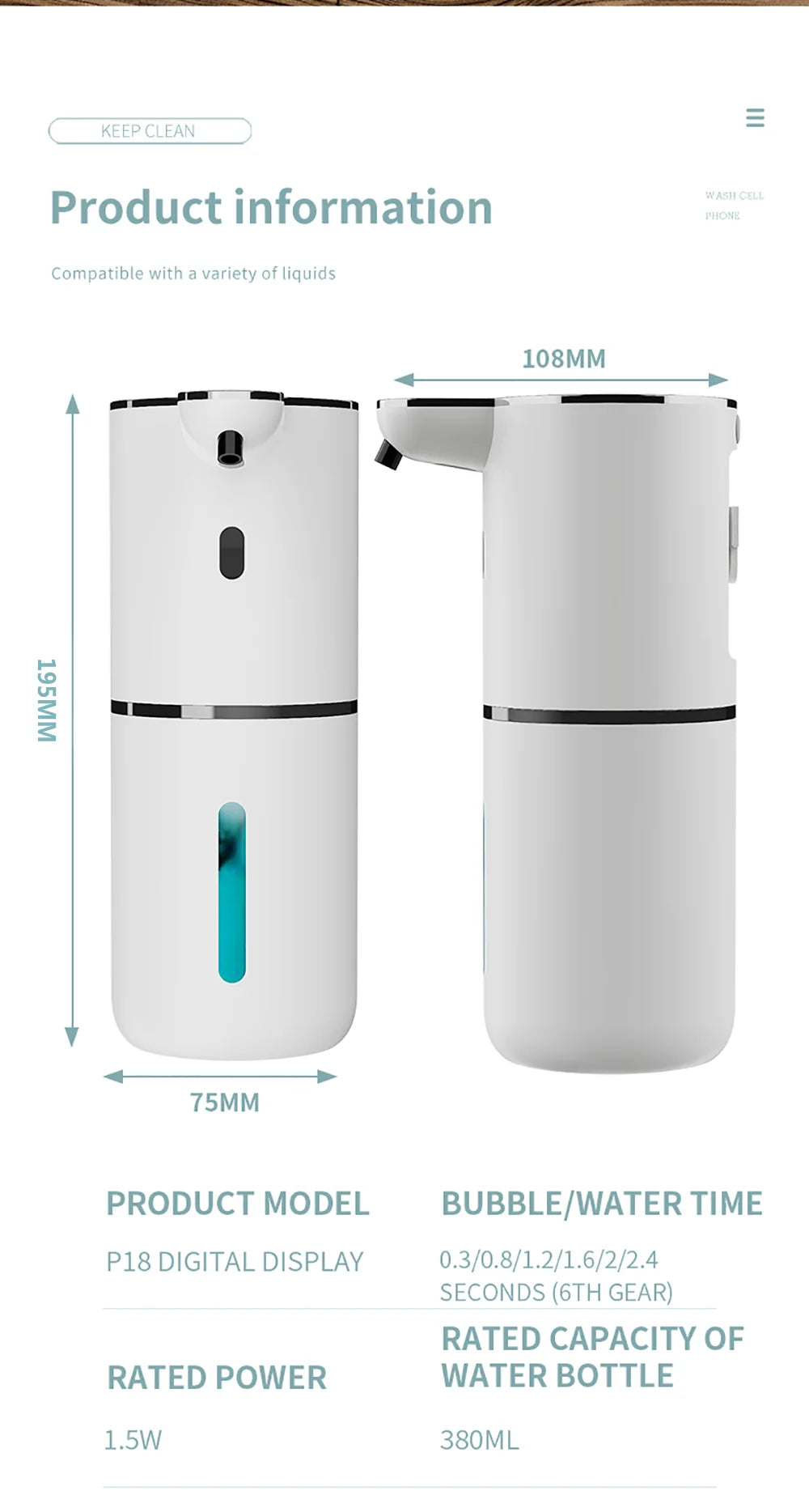 Liquid Soap Dispenser Automatic Soap Dispenser Touchless Infrared Sensor Hand Soap Automatic Dispenser Electric Soap Dispenser