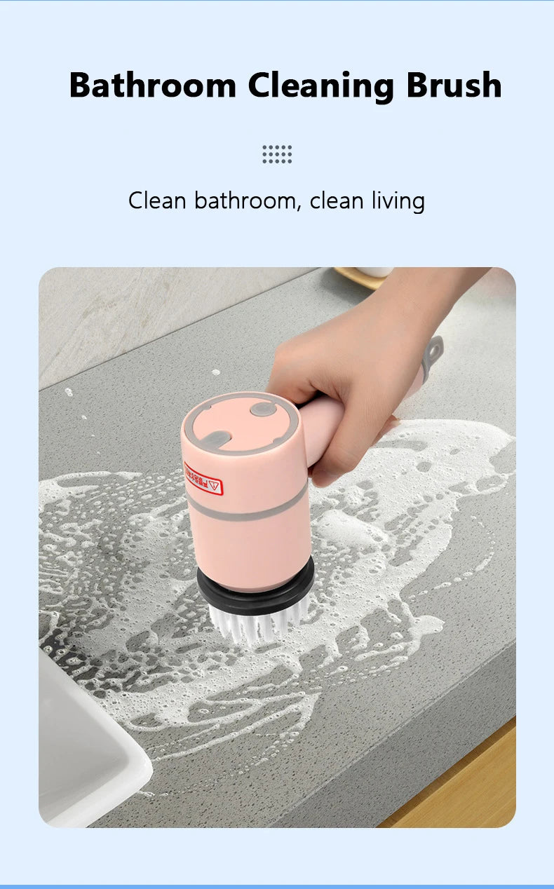 Wireless Electric Cleaning Brush USB Rechargeable Automatic Kitchen Dishwashing Brush Bathtub Tile Professional Cleaning Brush