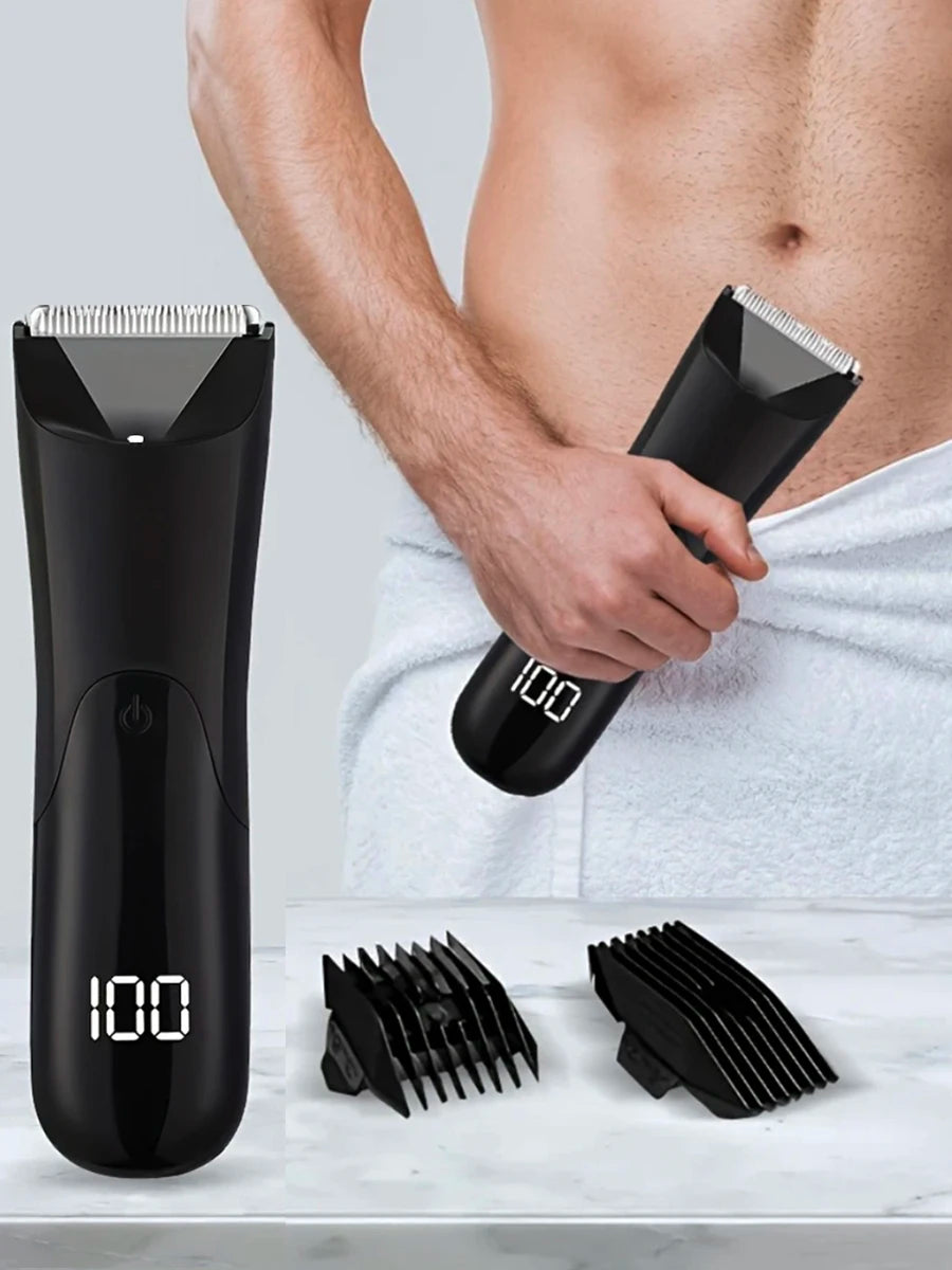 Men's Body Trimmer, Electric Razor, Pubic and Underarm Hair Private Hair Trimmer, Ceramic Blade Men's Grooming Kit