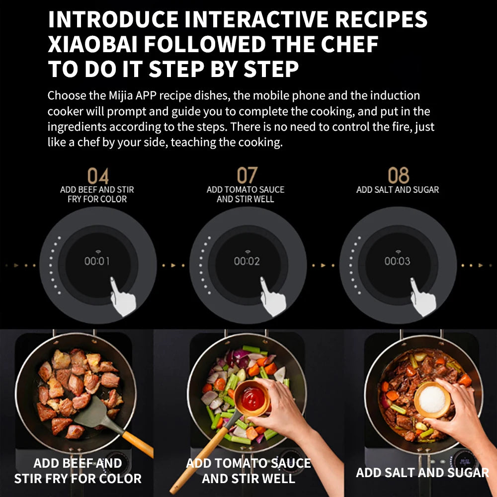 XIAOMI Mijia Ultra-Thin Induction Cooker 2100W Smart Home Induction Cooker 23mm ultra-thin Induction Cooker Connect to Mijia APP