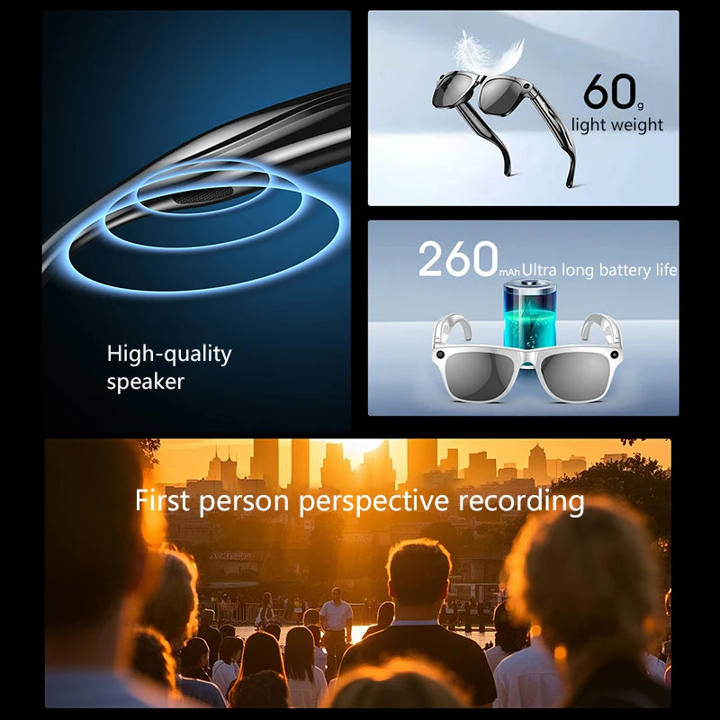 Xiaom 8K HD Smart Glasses Chat GPT 100MP Camera Bluetooth Call 260Mah Battery Voice Assistant Control Smart Glasses for Men