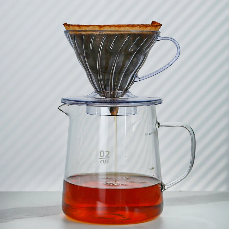Hot Selling V shaped 60 Degrees Coffee Maker Set Pour-over Coffee Filter Cup Spiral Hand Filter Cup