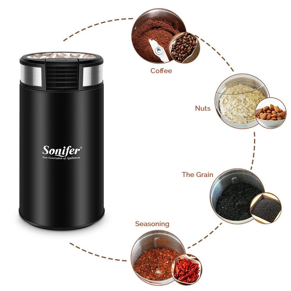 Electric Coffee Grinder 200W Herb Nuts Grains Pepper Grass Tobacc Spice Flour Mill Cafe Beans Electric Grinder Machine Sonifer