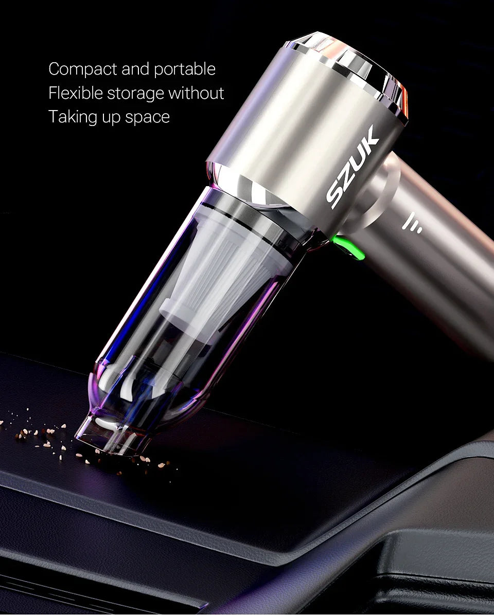 SZUK Mini Car Vacuum Cleaner 985000Pa Strong Suction Cleaning Machine Powerful Wireless Handheld Portable Vacuum Cleaner for Car