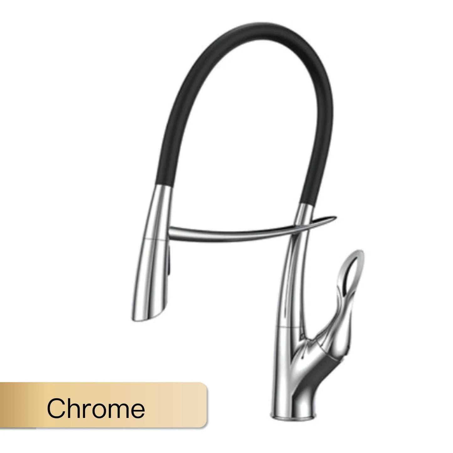 Modern luxury black brass kitchen faucet Pull-Out magnetic suction design Single handle hot & cold water 2 function sink Mixer