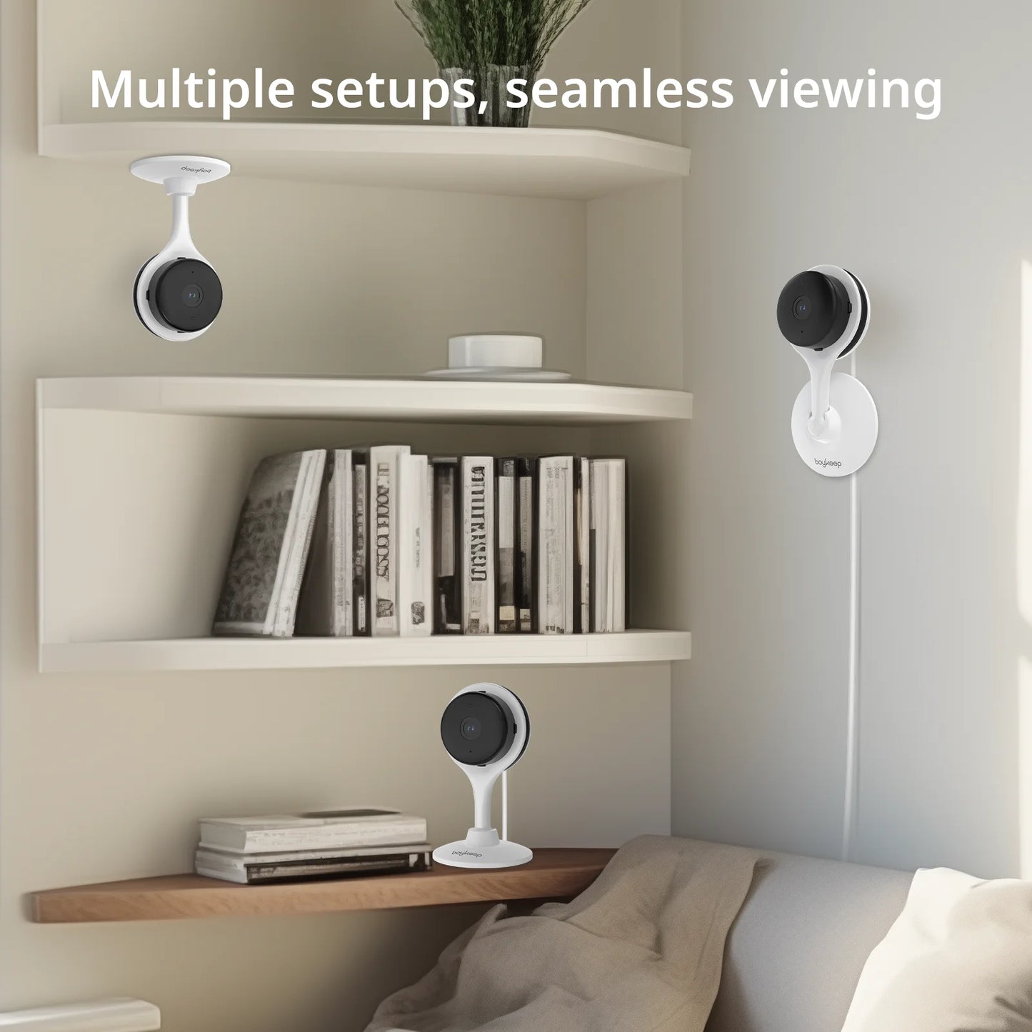 2PC BoyKeep 5/2.4GHz WiFi Indoor Home Security Mini IP Camera Smart CCTV Pet Camera Baby Video Monitor 24/7 Surveillance Camera