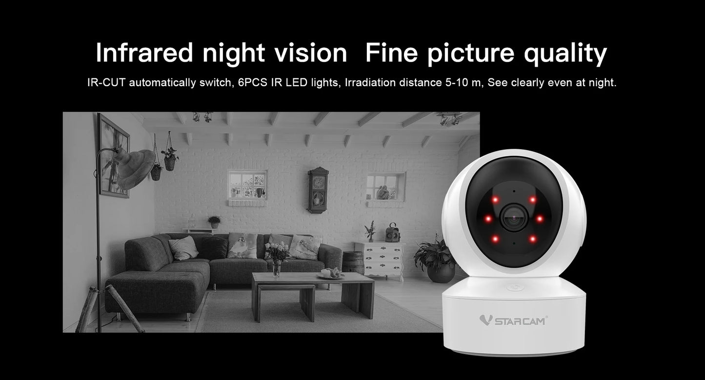 Vstarcam CS49 3MP 1296P Wireless PTZ IP Dome Camera AI Humanoid One Key Call Home Security CCTV Cry Detection Baby Monitor