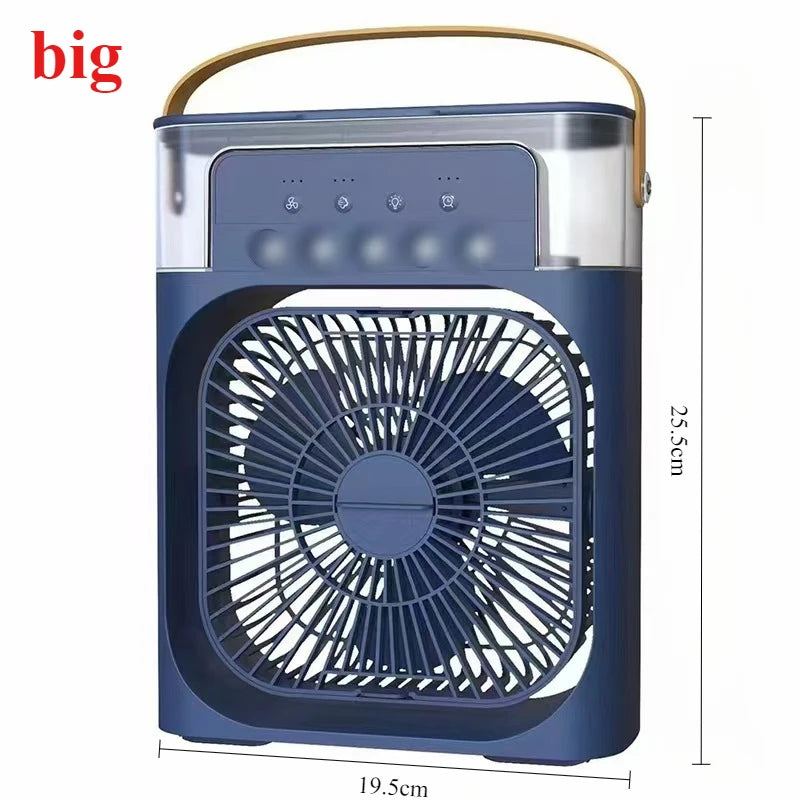 Portable Humidifier Fan Air Conditioners USB Electric Fan LED Night Light Water Mist Fun 3 In 1 Air Cooler Humidifie For Home