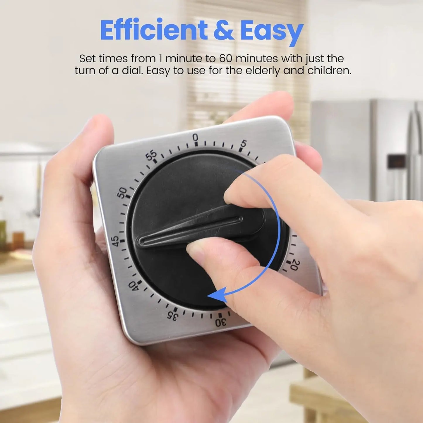 Kitchen Timers for Cooking, Chef Cooking Timer Clock Desk Timer - Magnetic Backing Stainless Steel Body - Countdown Reminder