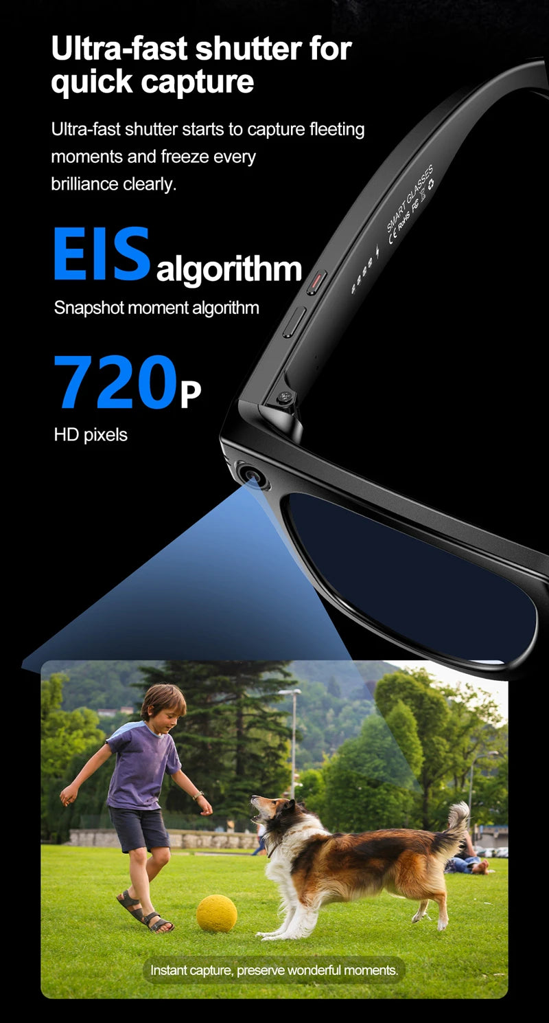 Xiaomi Mijia Smart Bluetooth Glasses IP65 Waterproof Recording Videos AI Photo Recognition Answer Translation Call Large Battery