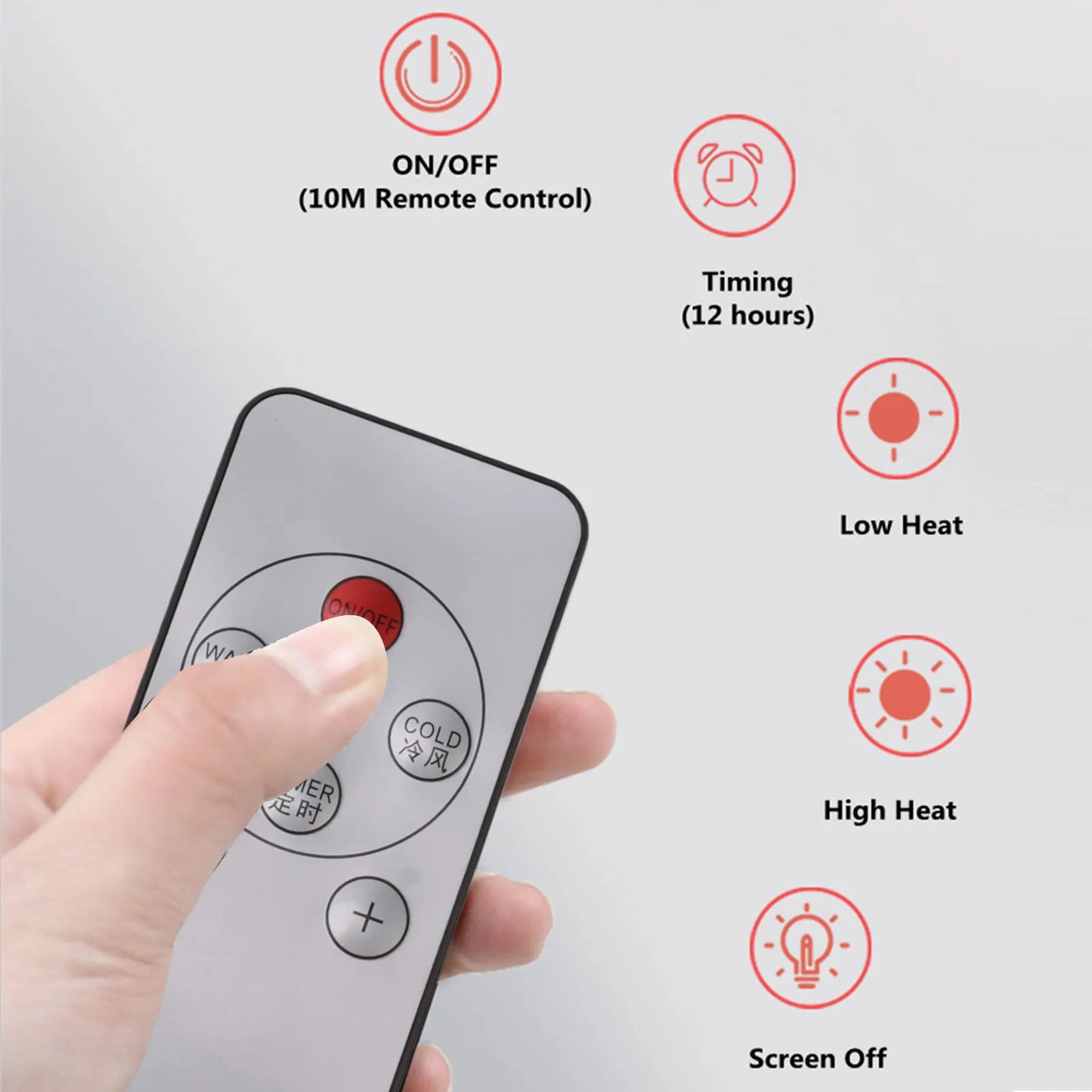 Dual Use Wall Mounted Heat Blower Heating Household Wall Hanging Heat Blower with Digital Display Remote Control US Plug 110V