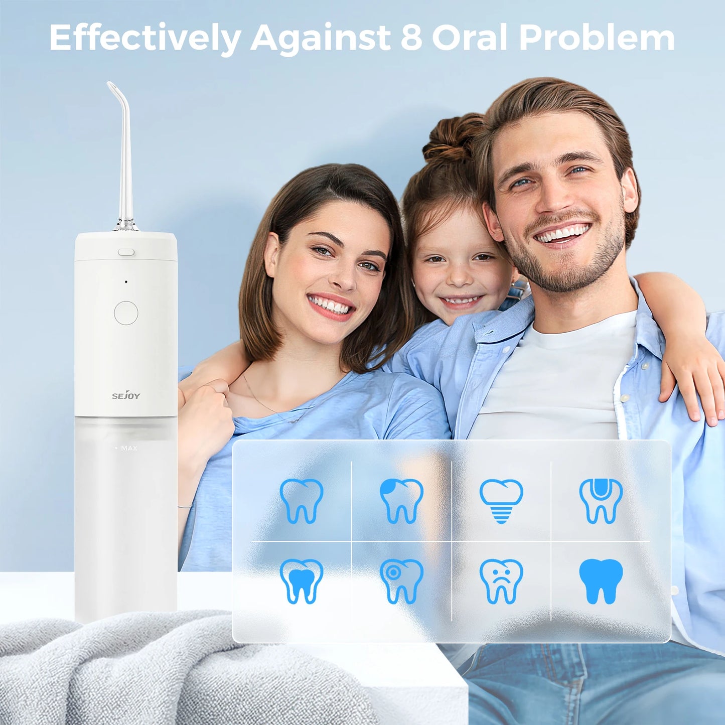 Sejoy Irrigator Dental Mouth Washing Machine Travel Portable Water Flosser Teeth Whitening IPX7 Waterproof Teeth Cleaning Tools