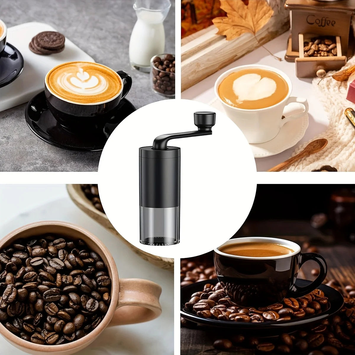 Pour Over Coffee Maker Set, Includes Pour Over Coffee Kettle, Coffee Grinder, Glass Coffee Carafe and Dripper, V02 Filter Paper