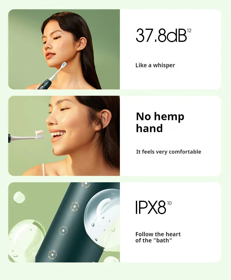 SOOCAS X3S White Rose Adult Smart Sonic Electric Toothbrush IPX7 Waterproof Ultrasonic Tooth Brush Upgraded 180 days life