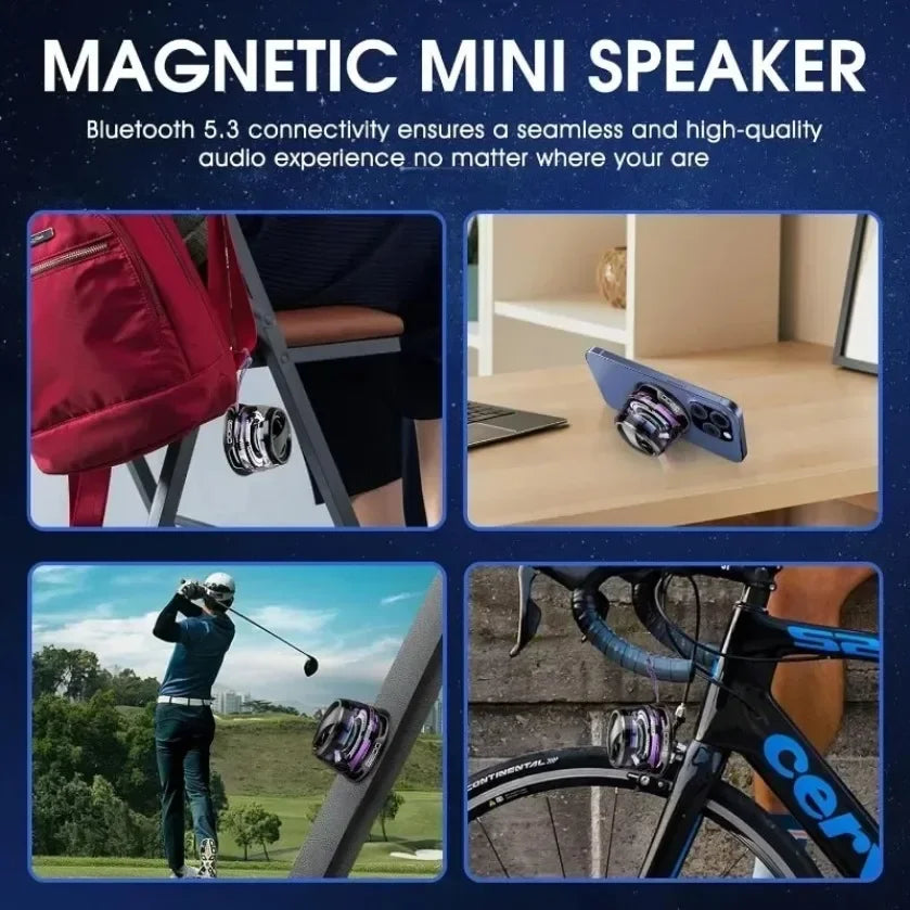XIKCU Portable Bluetooth Speaker HECATE G200 RGB Lighting Magnetic Speaker BT5.3 Mini Sound Box 7 Hours Playback Phone Holder