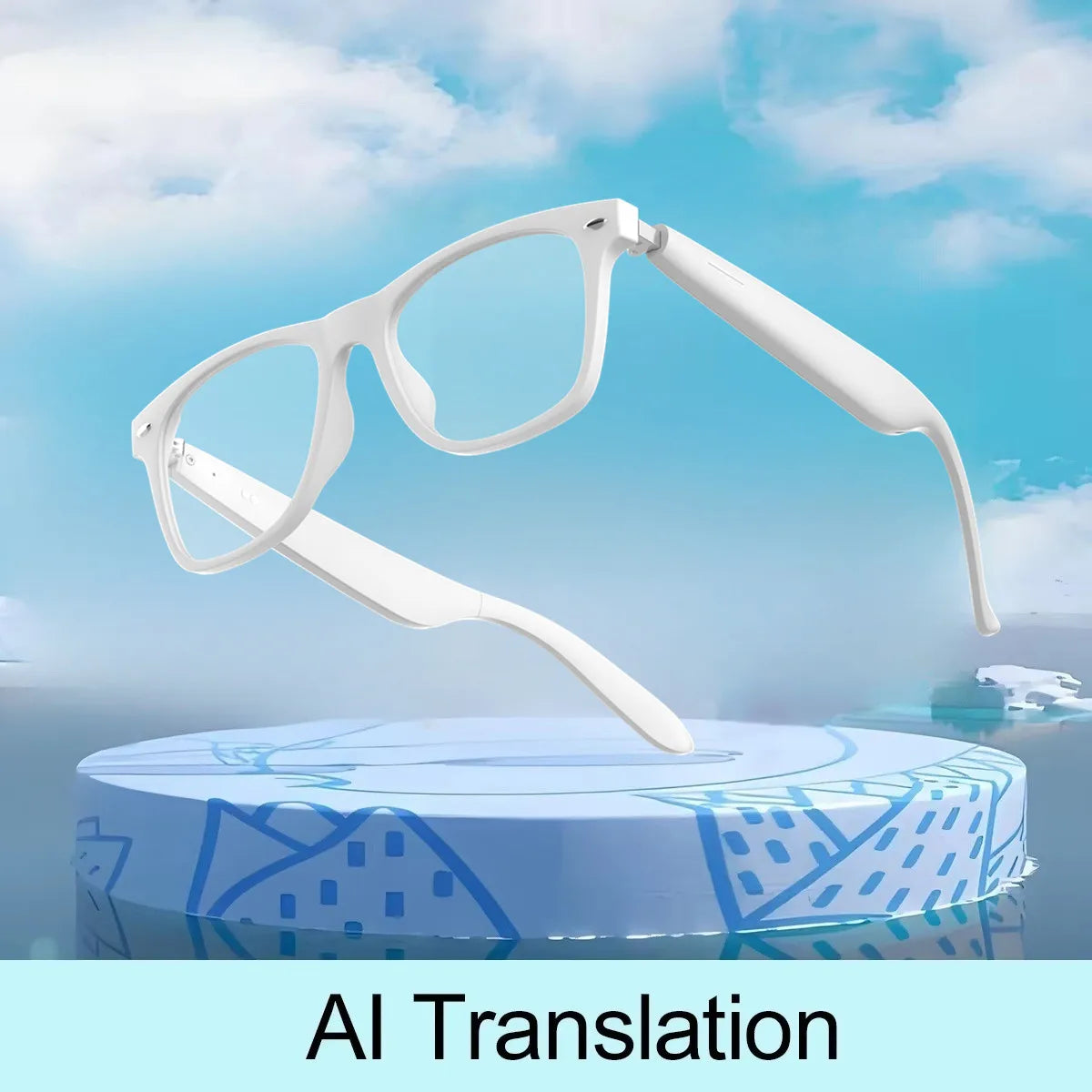 2025 New AI Translation Smart Glasses Bluetooth Call Headphones UV Protective Lenses Connected Bezel Outdoor Sports Sunglasses