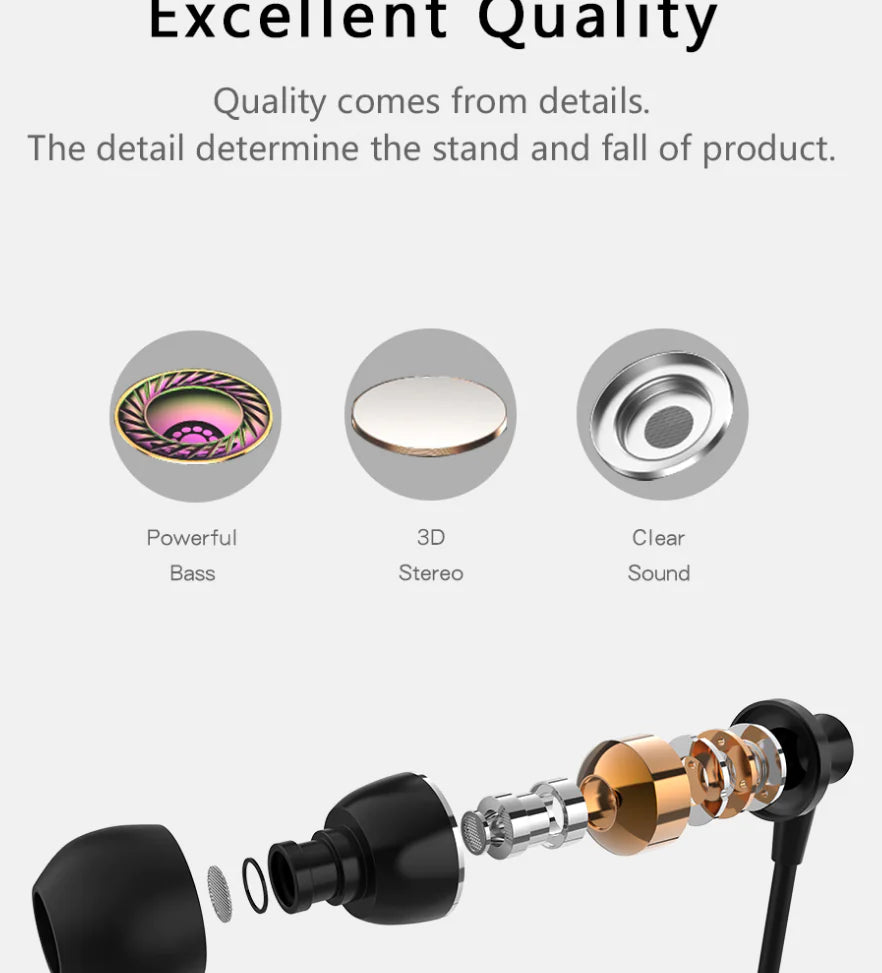Universal In-Ear Wired Headphones with Microphone HIFI