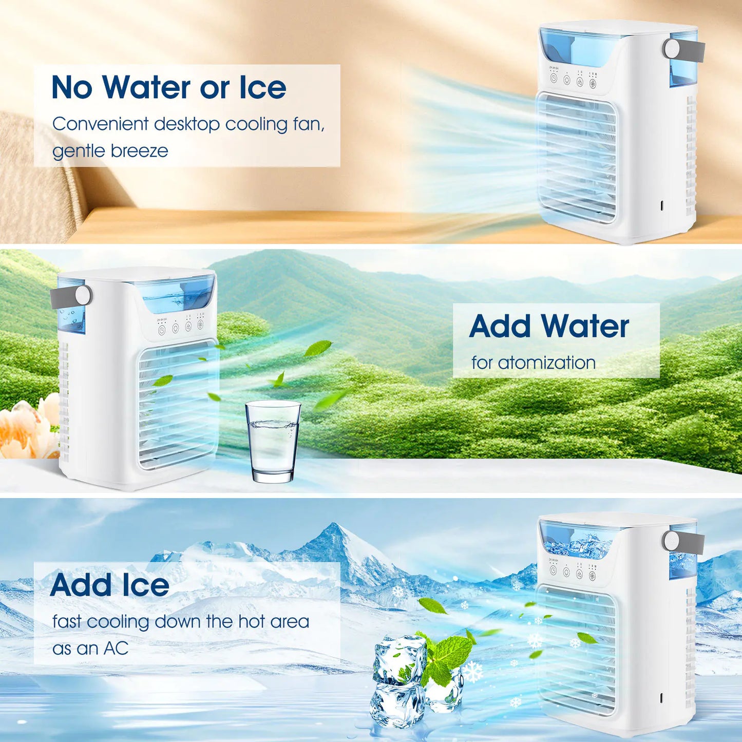 Portable USB Desktop Cooling Fan with Timer (New Model)