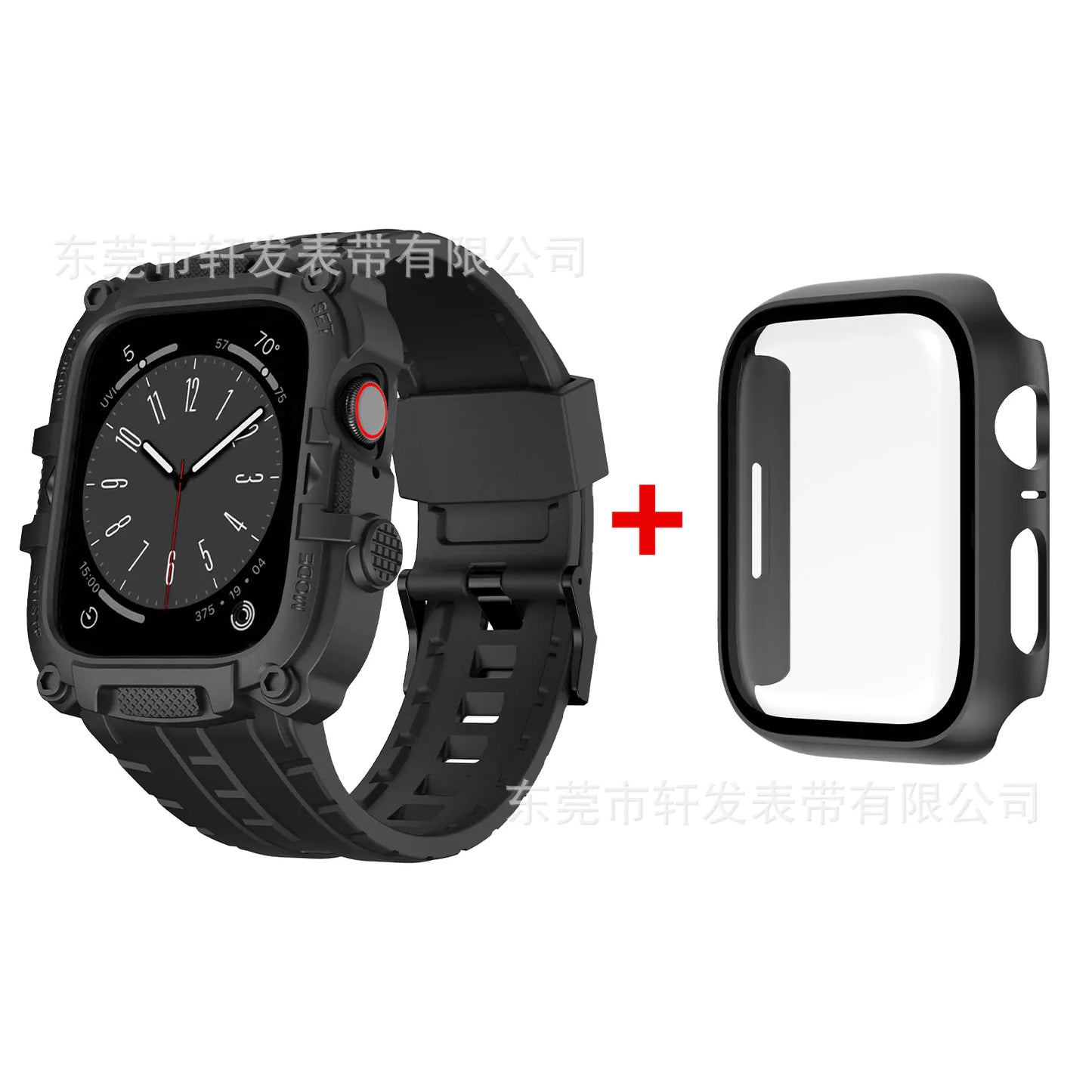 TPU Case with Tempered Glass for Apple Watch Series 1-8