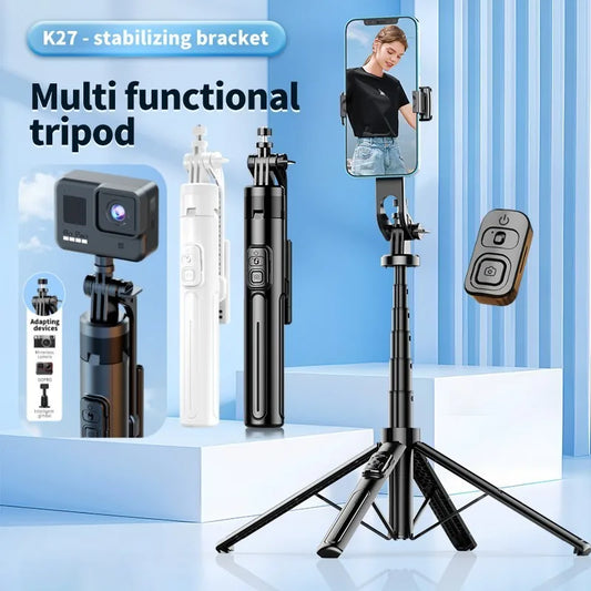2025 New Selfie Stick Tripod Extendable Wireless Bluetooth Remote Portable Smartphone Tripod Stand Mount For iOS Android Phone