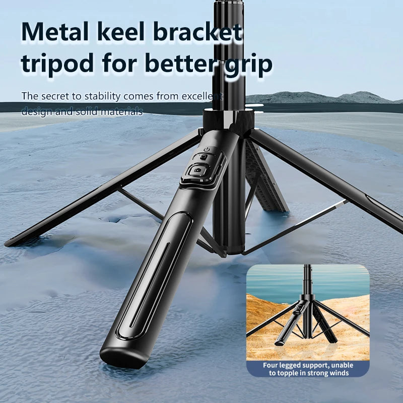 2025 New Selfie Stick Tripod Extendable Wireless Bluetooth Remote Portable Smartphone Tripod Stand Mount For iOS Android Phone