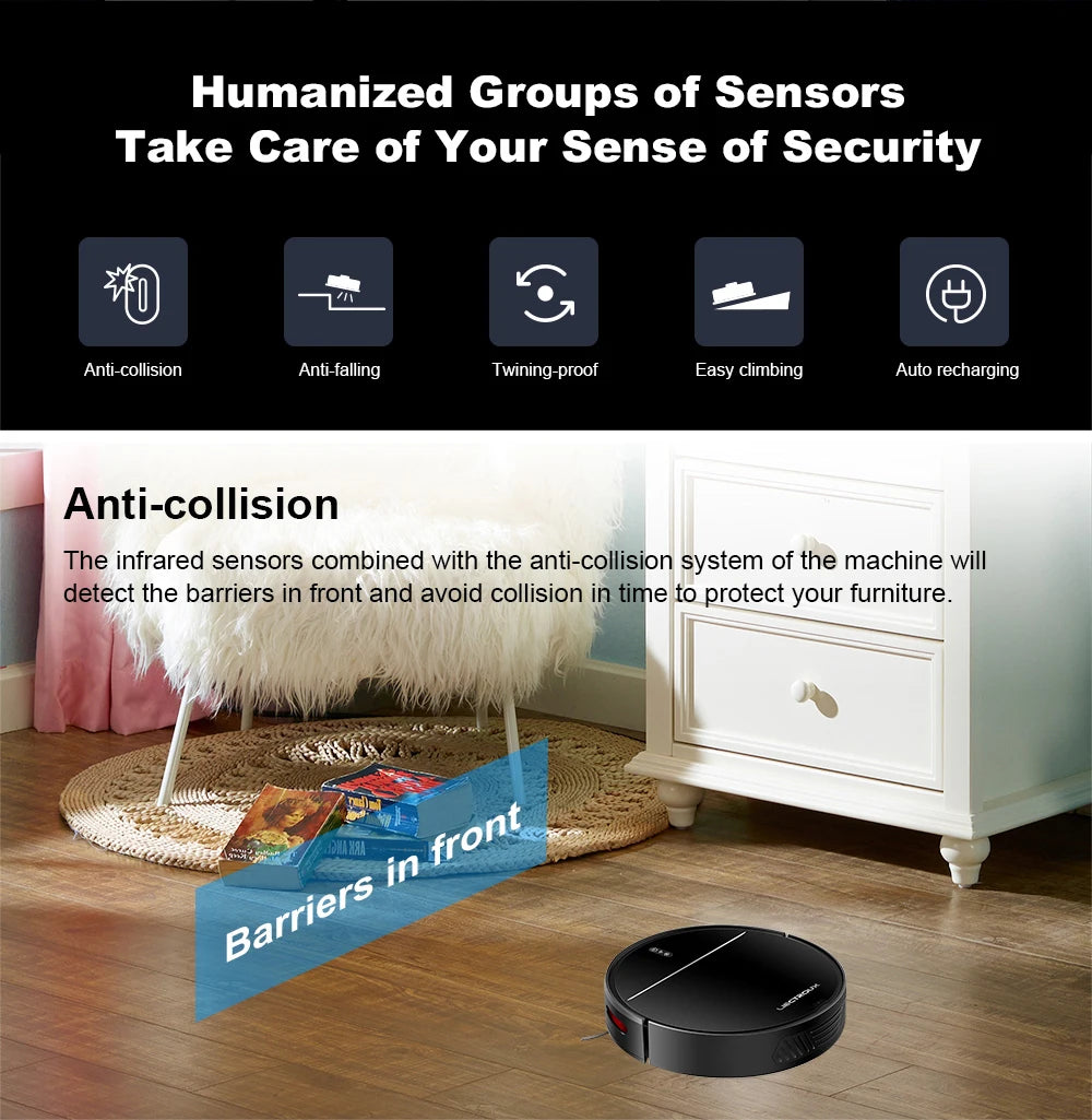 LIECTROUX M7SPRO Robot Vacuum Cleaner &Wet Mop Combo,Smart Mapping,WiFi App,4KPa,Brushless Motor,Ideal for Pet Hair,Carpet,Floor