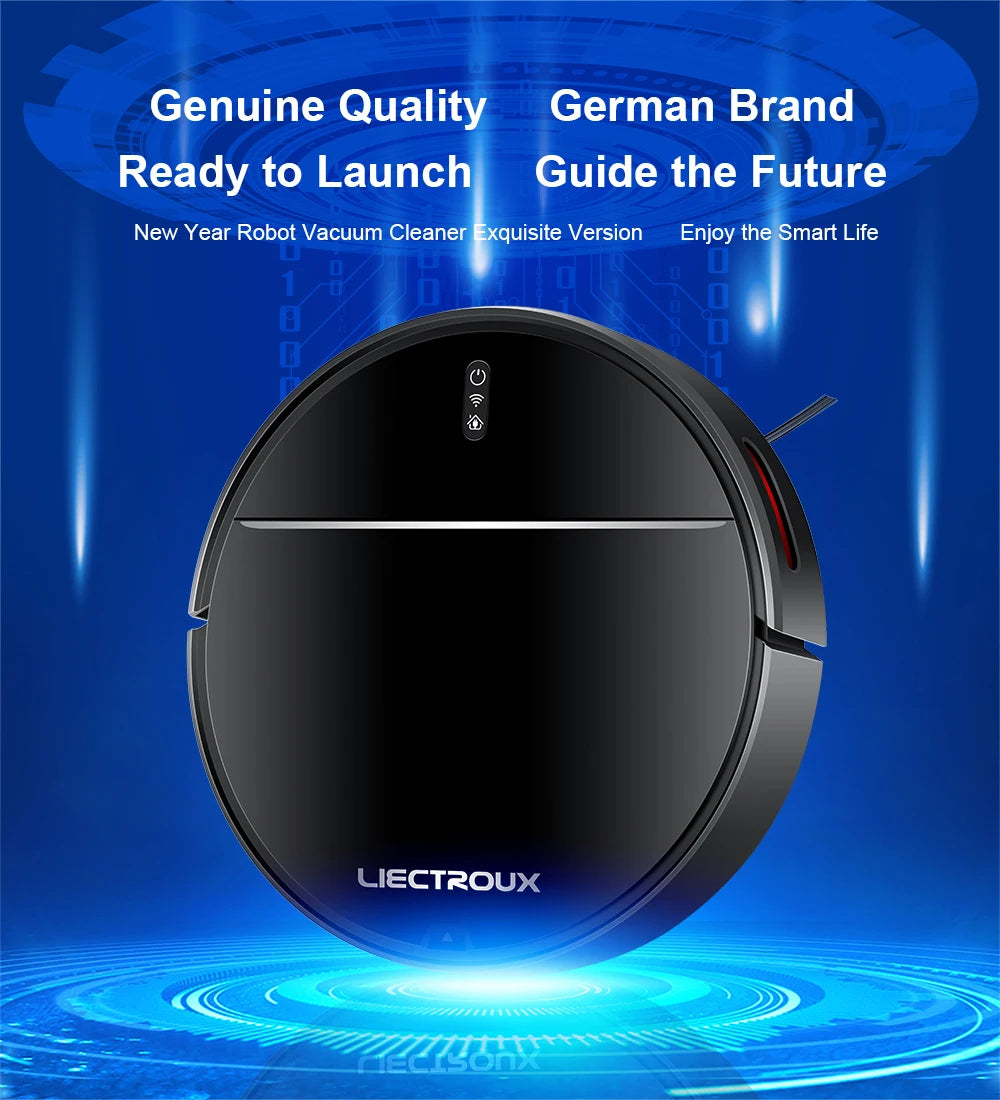 LIECTROUX M7SPRO Robot Vacuum Cleaner &Wet Mop Combo,Smart Mapping,WiFi App,4KPa,Brushless Motor,Ideal for Pet Hair,Carpet,Floor