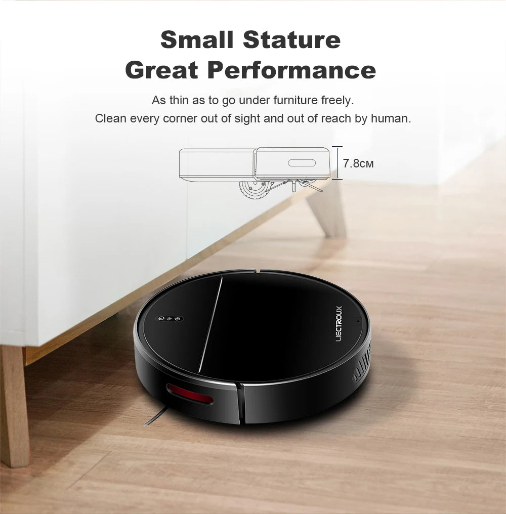 LIECTROUX M7SPRO Robot Vacuum Cleaner &Wet Mop Combo,Smart Mapping,WiFi App,4KPa,Brushless Motor,Ideal for Pet Hair,Carpet,Floor